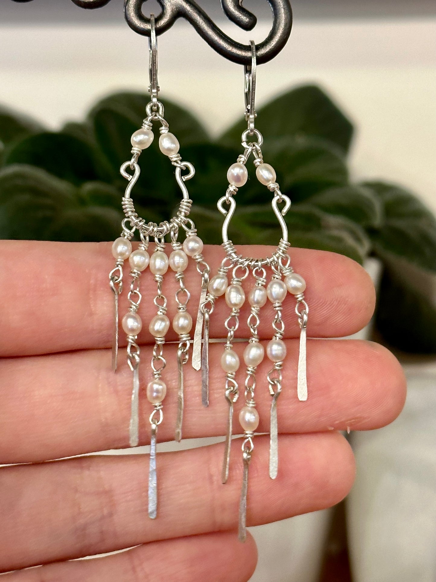 Cascading Pearl Earrings - Dangle Earrings