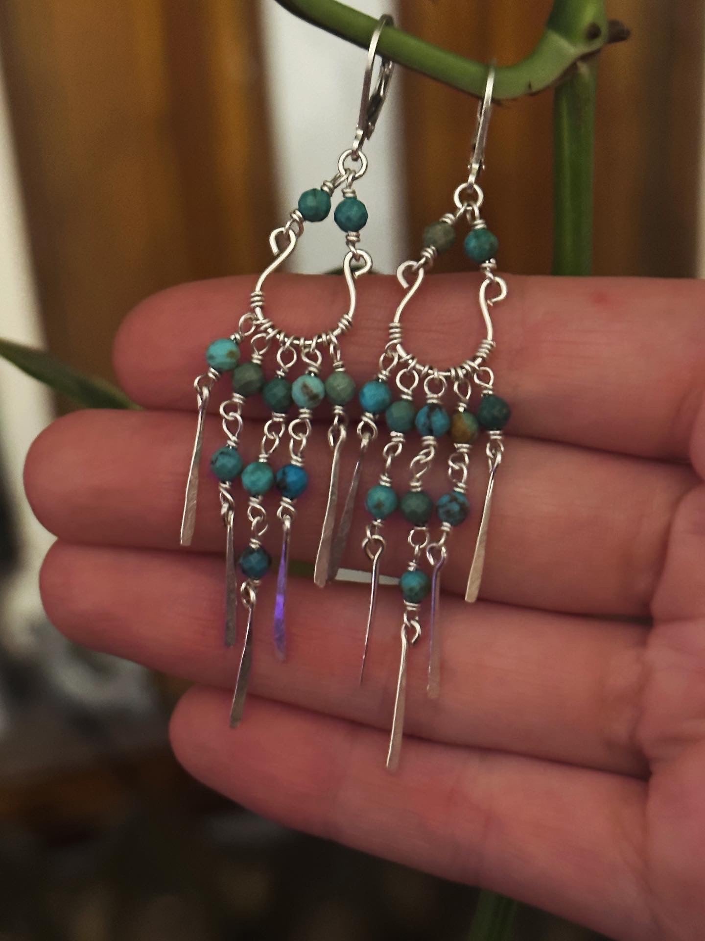 Turquoise Dangle Earrings | Silver