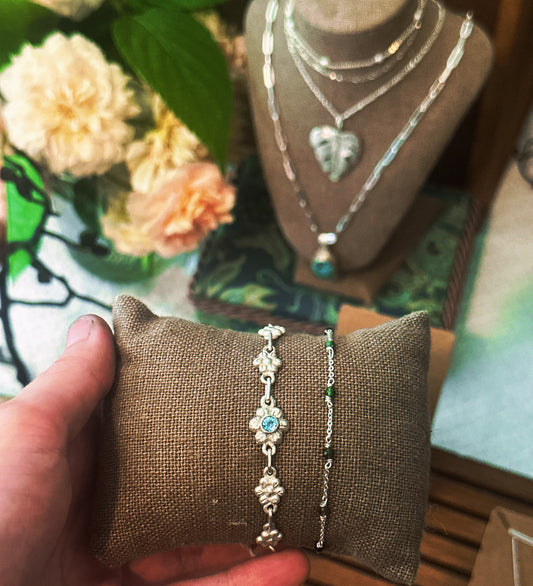 Fused Flower Topaz Bracelet