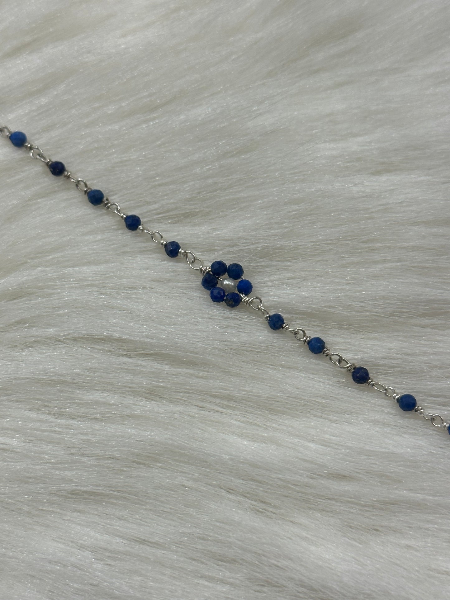 Lapis Lazuli Flower Bracelet