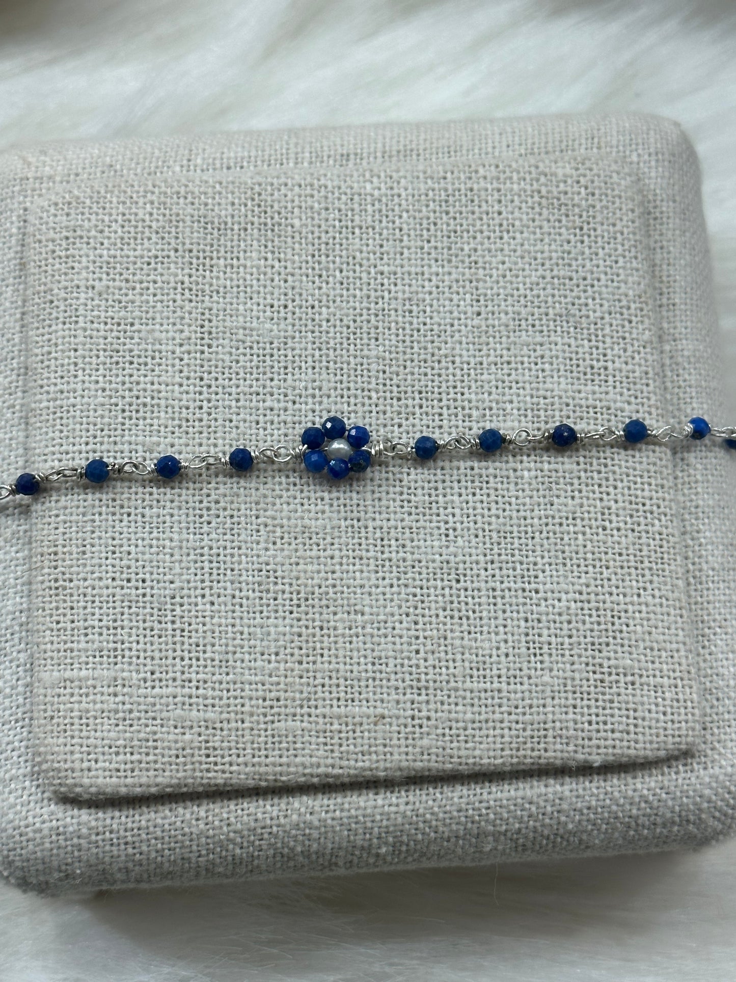 Lapis Lazuli Flower Bracelet