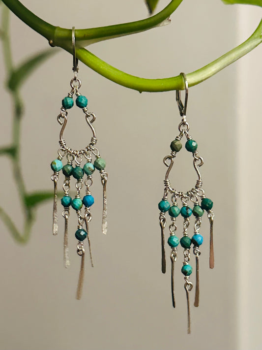 Turquoise Dangle Earrings | Silver
