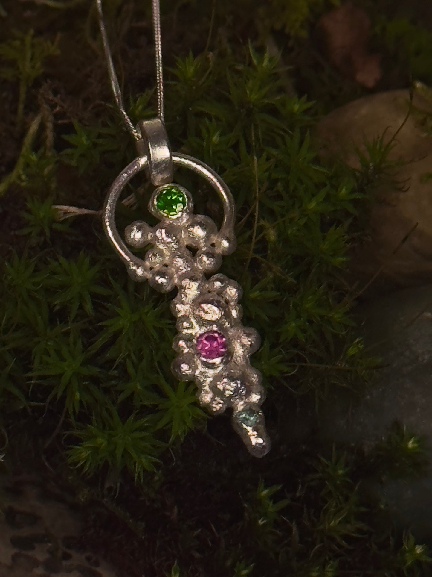 Iridescent bubble pendant