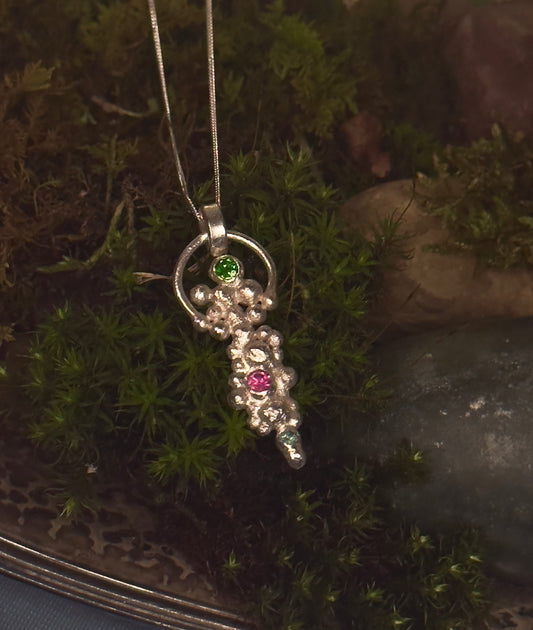 Iridescent bubble pendant