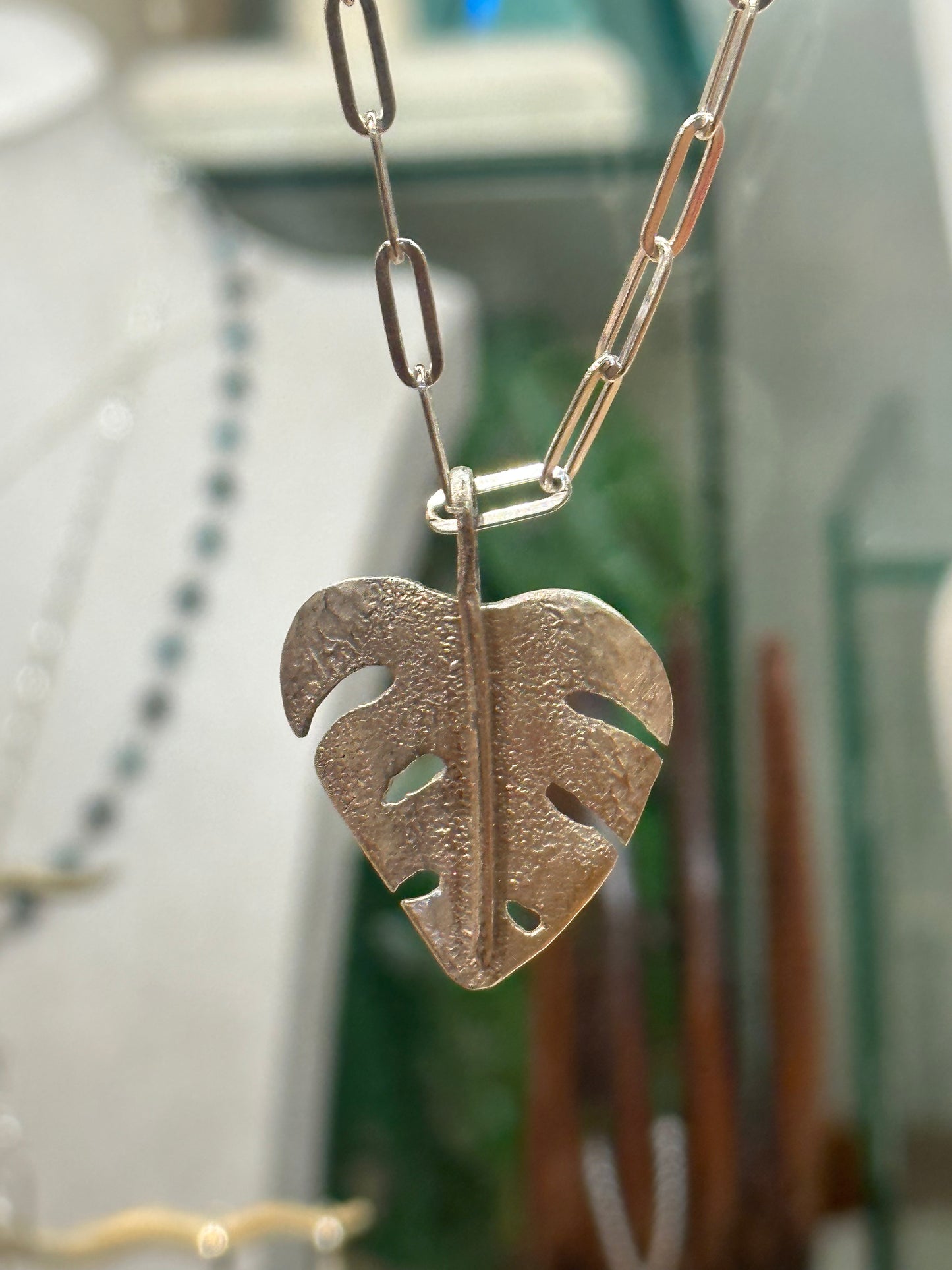 Monstera Leaf Pendant
