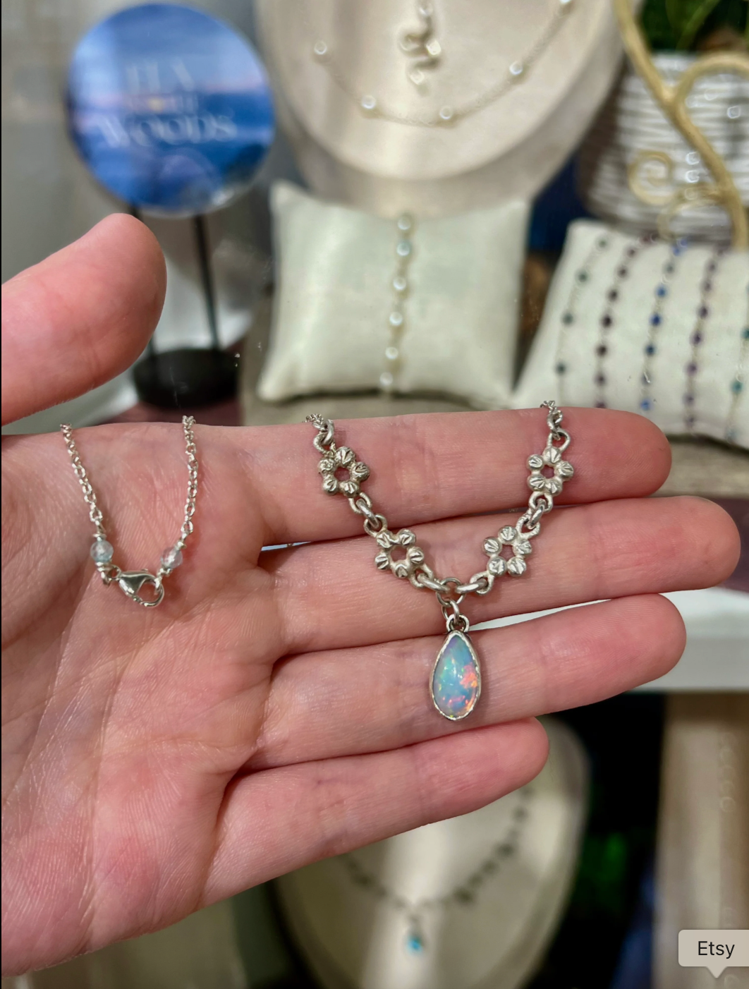 Opal Flower 'Choker' |Vintage style| Genuine Opal | Handcrafted