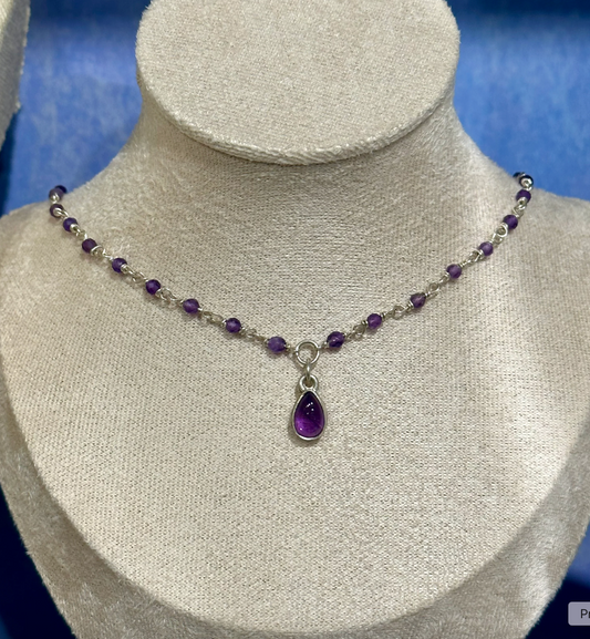 Amethyst Drop Necklace