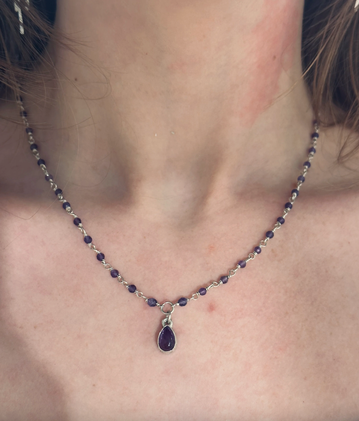 Amethyst Drop Necklace