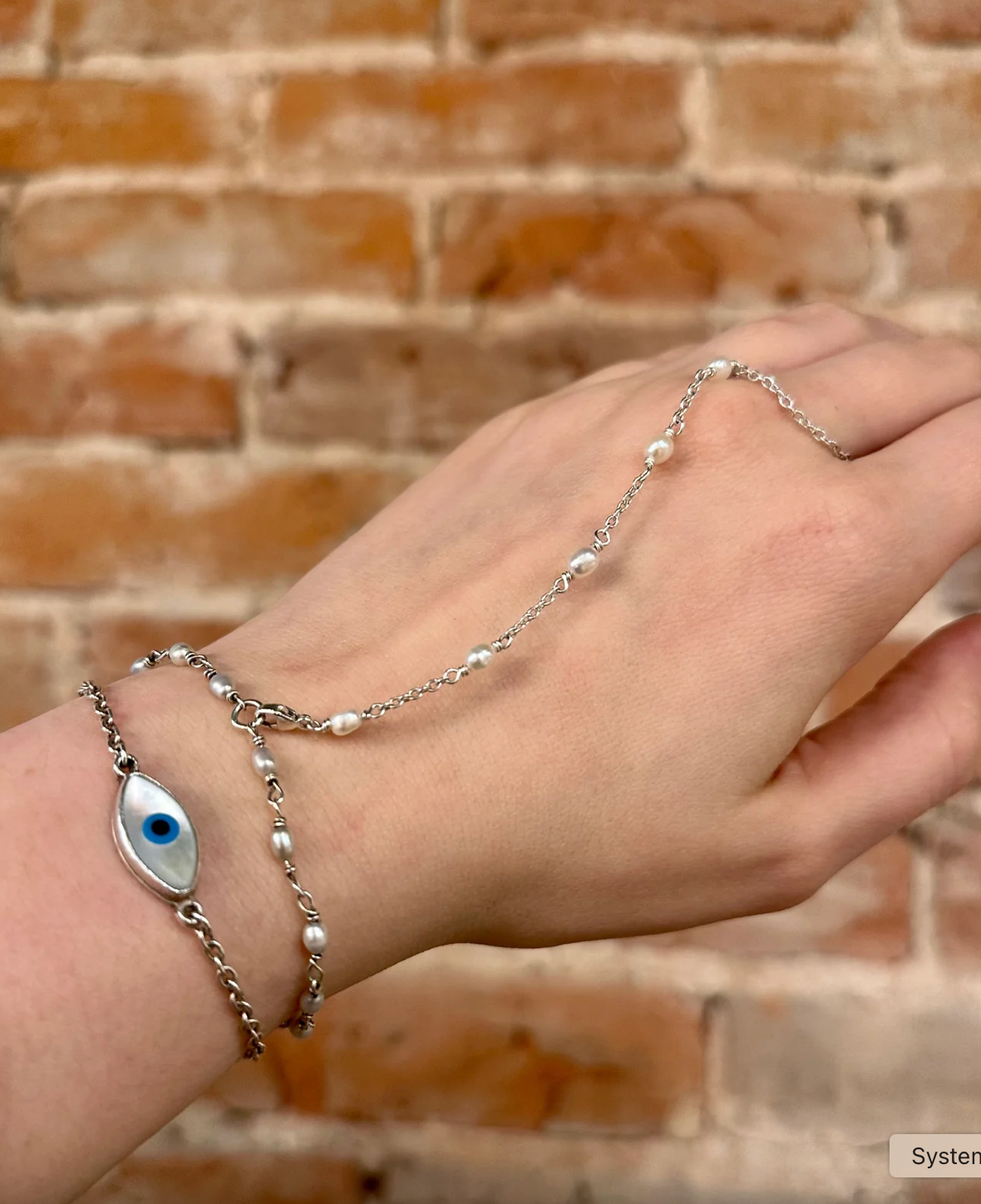Gemstone Hand Chains | Silver
