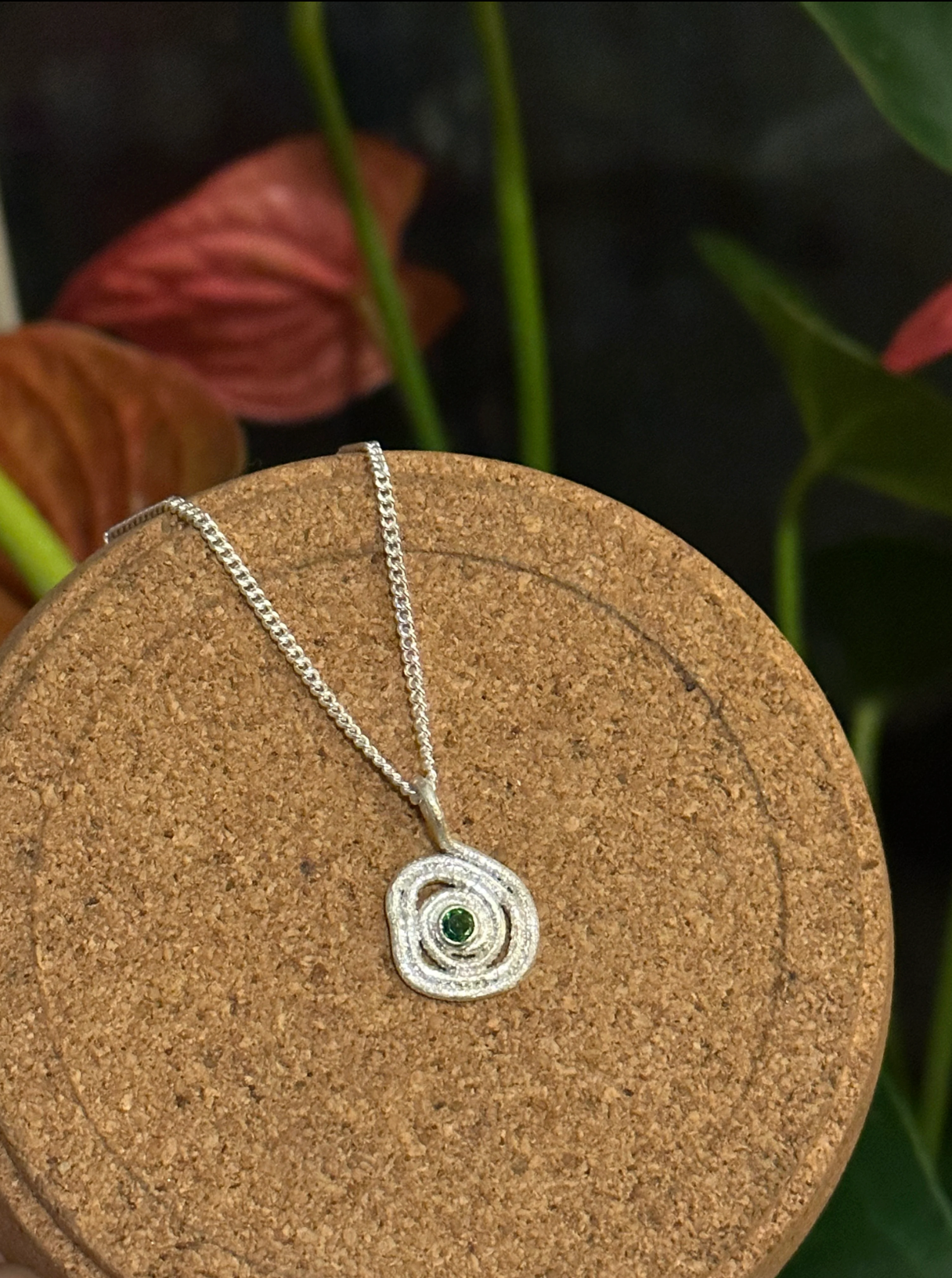 Whirl Pool Necklace | Silver | Chromediopside
