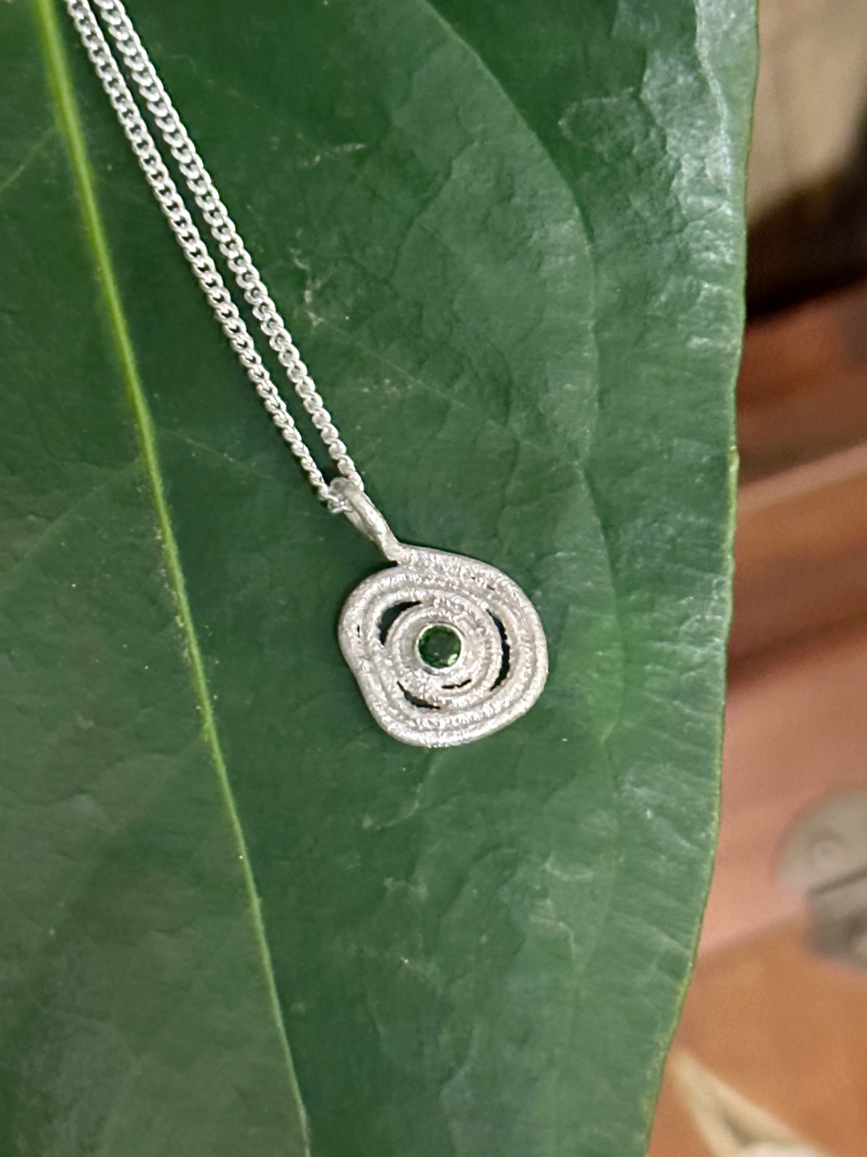Whirl Pool Necklace | Silver | Chromediopside