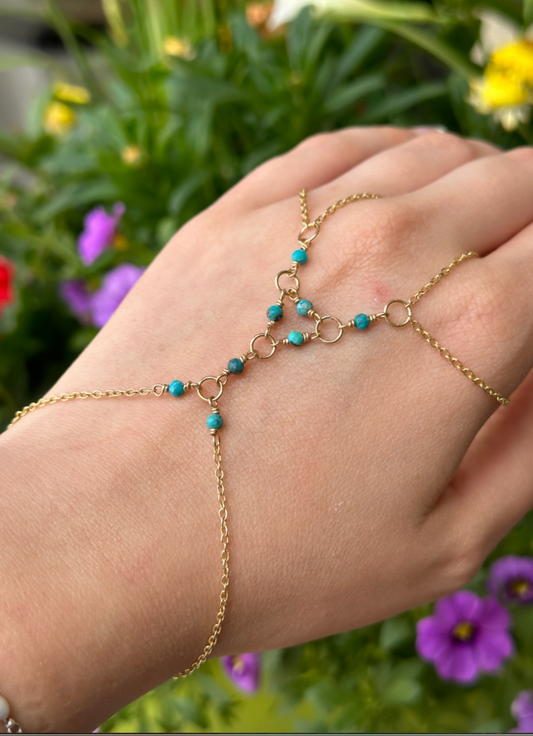 Goddess Hand Chain | Turquoise