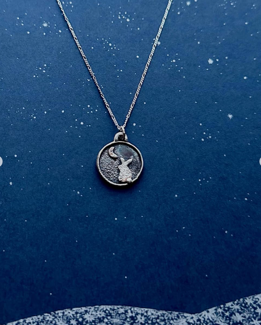 Rabbit and The Moon Coin Talisman | Medium