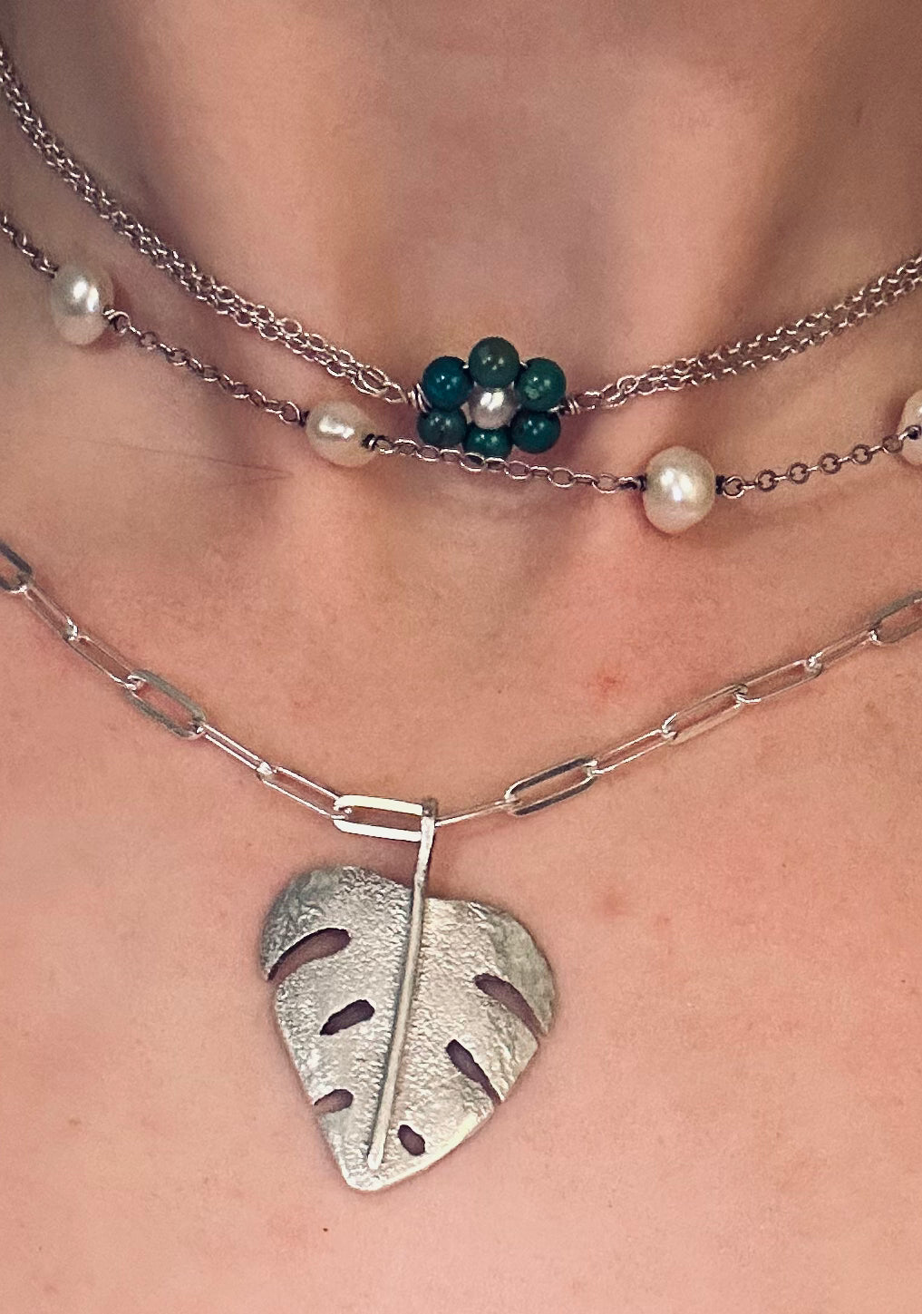 Monstera Leaf Pendant