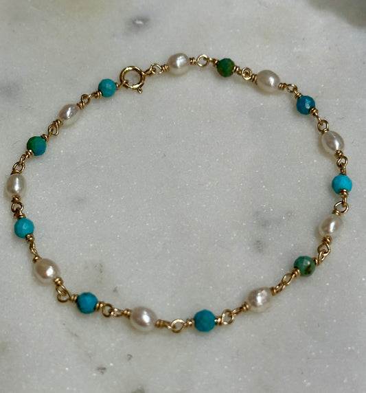 Oceanic Bracelet | Turquoise and pearl Bracelet
